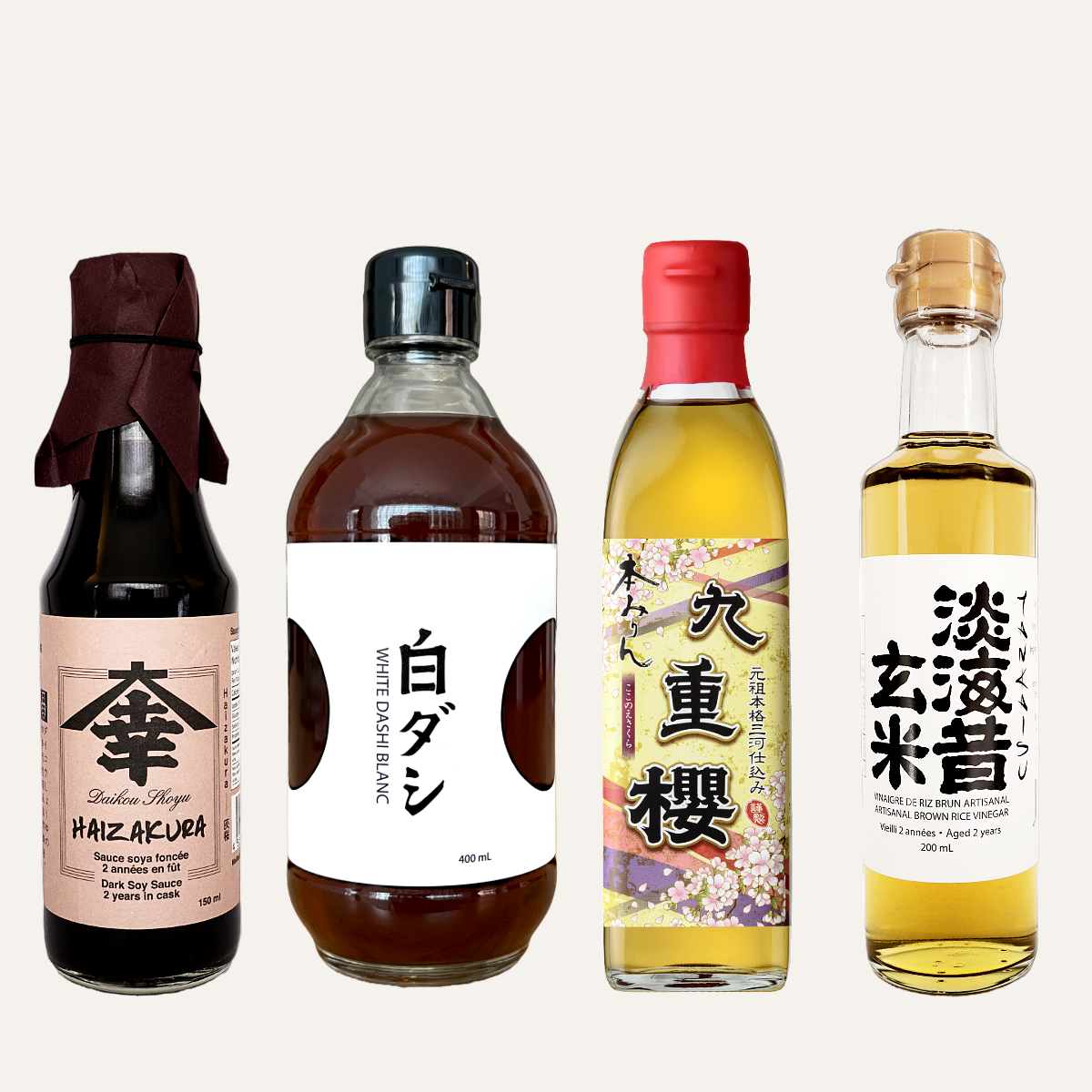 Kit Essentiel | Haizakura, Shiro Dashi, Hon Mirin, Genmai Su