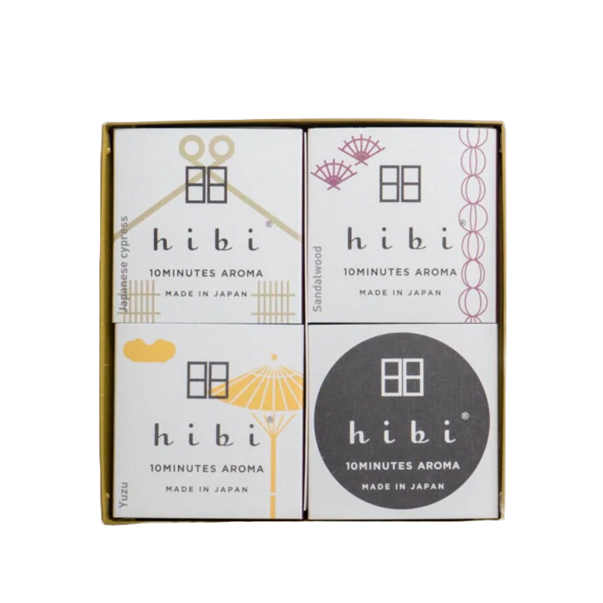 HIBI Incense Sticks 3-Pack with Japanese Cypress, Sandalwood and Yuzu fragrances