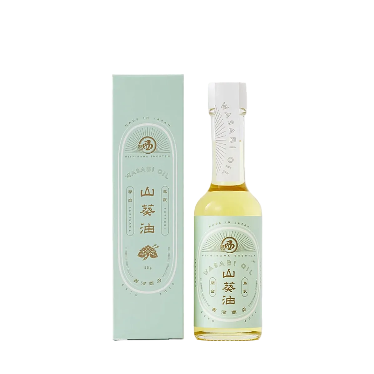 55 g bottle of Wasabi Oil next to its box